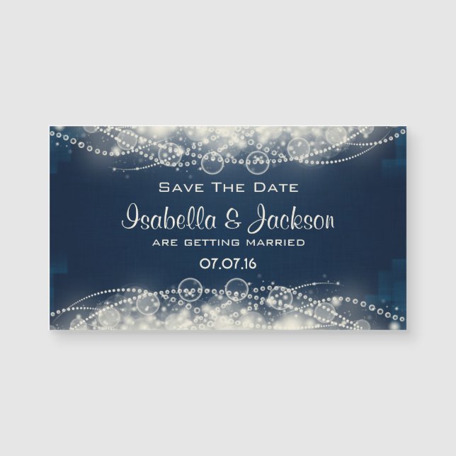 Elegant Abstract Lace and Pearls Save The Date (Front)