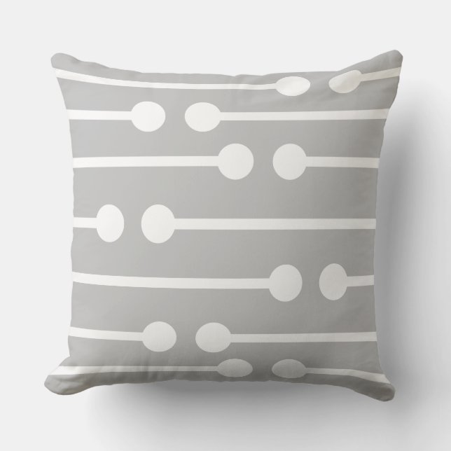 Elegant Abstract Light Grey and White Throw Pillow (Front)