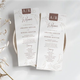 Elegant Abstract Minimalist Wedding Program