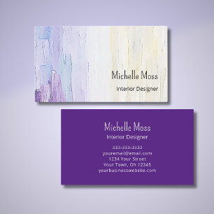 Elegant Abstract Modern Purple Interior Designer Business Card