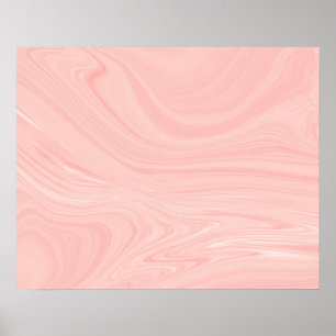Elegant Abstract Orange Liquid Marble Artwork Poster