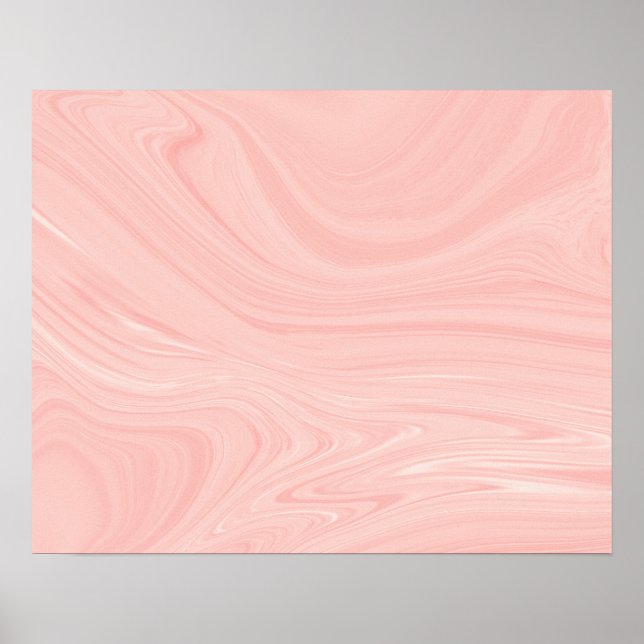 Elegant Abstract Orange Liquid Marble Artwork | Poster (Front)