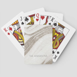 Elegant Abstract Pale Gold Marble Agate Playing Cards