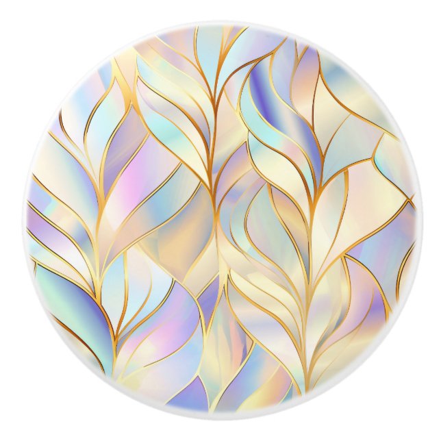 Elegant Abstract Pastel Ceramic Knob (Front)