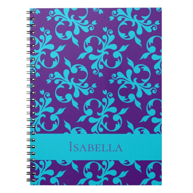 Elegant Abstract Pattern Custom Name Composition Notebook (Front)