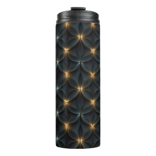Elegant Abstract Pattern with Golden Glowing Light Thermal Tumbler