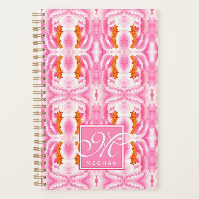 Elegant Abstract Pink Tie Dye Pattern Planner (Front)