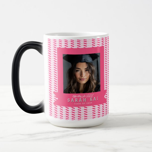 Elegant Abstract Print Certified Pharmacist Magic Mug (Left)