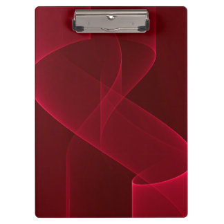 Elegant Abstract Red Ribbon Clipboard