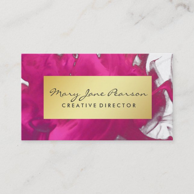 Elegant Abstract Red Watercolor Brushstrokes Business Card (Front)