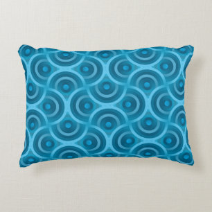 Elegant abstract ripple seamless Vintage blue back Accent Pillow