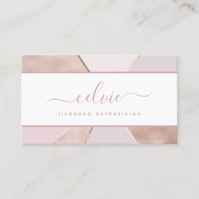 Elegant Abstract Rose Gold Foil | Business Card (Front)