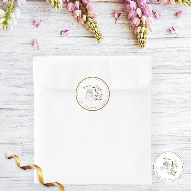 Elegant Abstract Rose Hair Blooming With Grace Classic Round Sticker (Creator Uploaded)