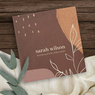 Elegant Abstract Rust Brown Orange Leafy Foliage Binder