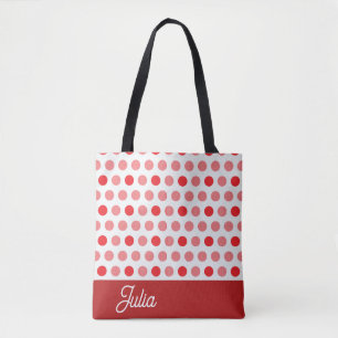Elegant Abstract Seamlees Red Polka Personalized Tote Bag