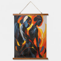 Elegant Abstract Silhouette in Fiery Tones Art