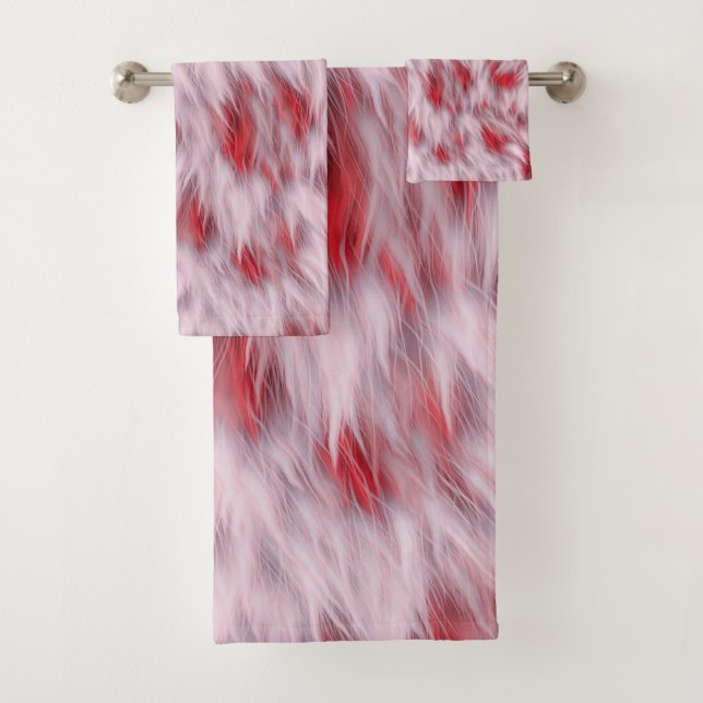 Elegant Abstract Soft Fluffy Fur Pattern | Bath Towel Set (Insitu)