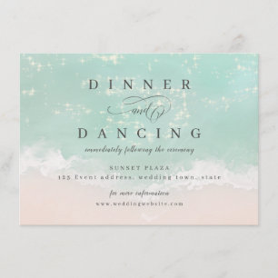 Elegant abstract sparkling ocean beach reception enclosure card