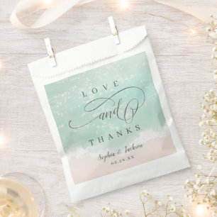 Elegant abstract sparkling ocean beach wedding favour bag