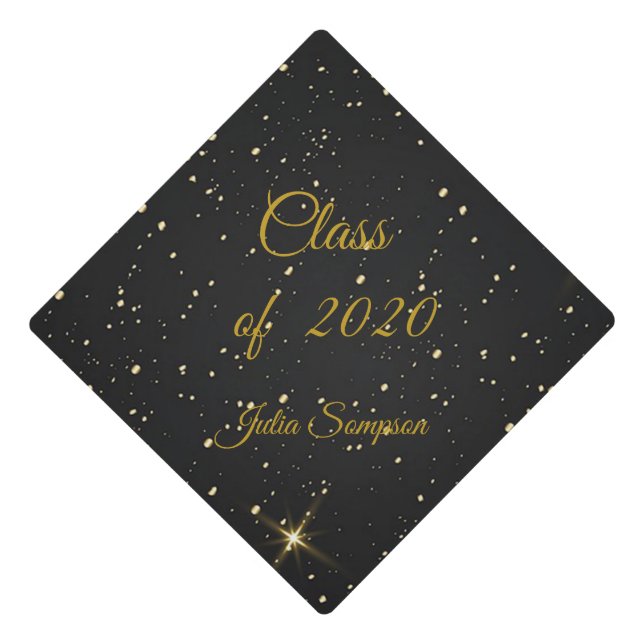 Elegant,Abstract,Star Nightl,Personalize Graduation Cap Topper (Front)