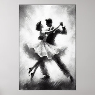 Elegant Abstract Swing Dance  Poster