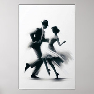 Elegant Abstract Swing Dance Poster