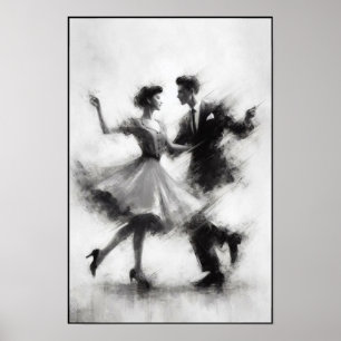 Elegant Abstract Swing Dance Poster