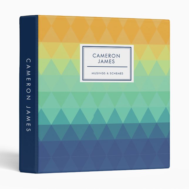 Elegant abstract triangle ombre Pattern Binder (Front/Spine)