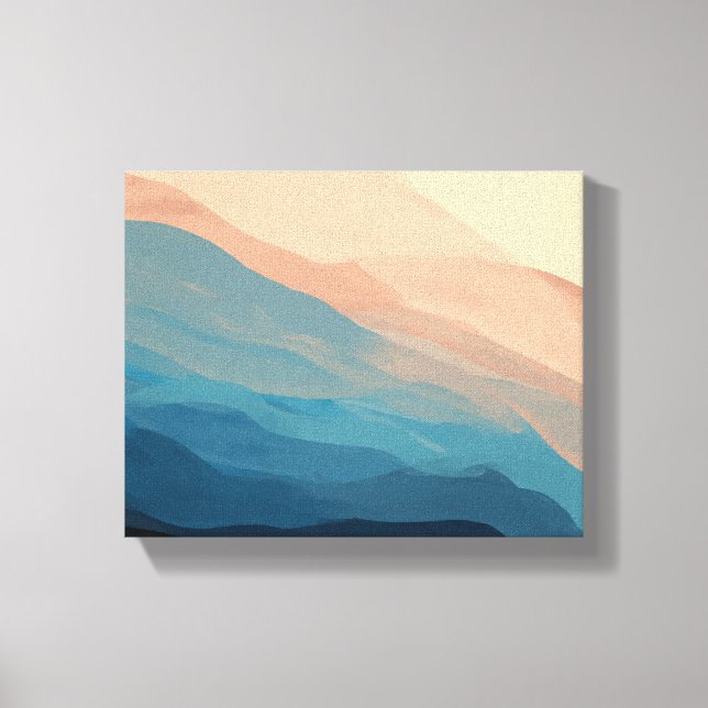 Elegant Abstract Watercolor Living Room Canvas Print (Front)