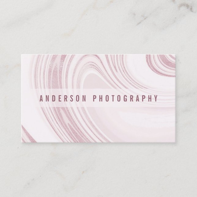 Elegant Abstract Watercolor Marble | Business Card (Front)