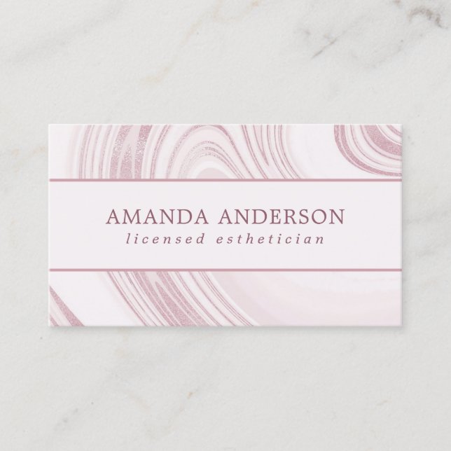 Elegant Abstract Watercolor Marble | Business Card (Front)