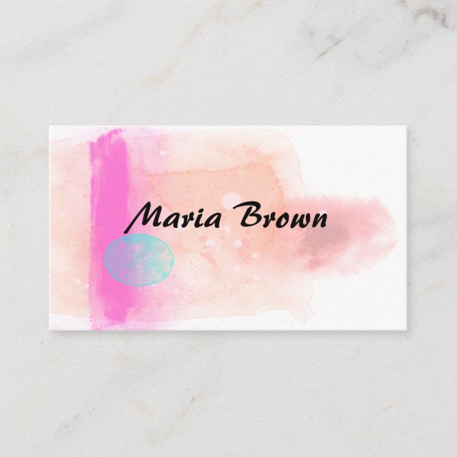 elegant abstract watercolor paint design  business card (Front)