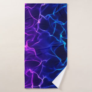 Elegant Abstract Waves -blue and purple- Bath Towel