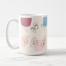 Elegant Abstract Woman Line Art Mug