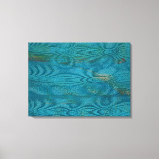 Elegant Abstract Wood grain Texture Teal blue Canvas Print (Front)