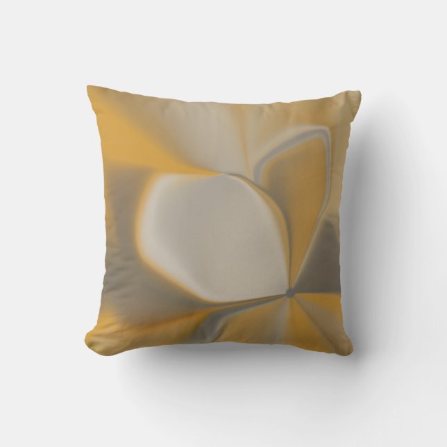 Elegant Abstract Yellow White Petal Corner Floral Throw Pillow (Front)