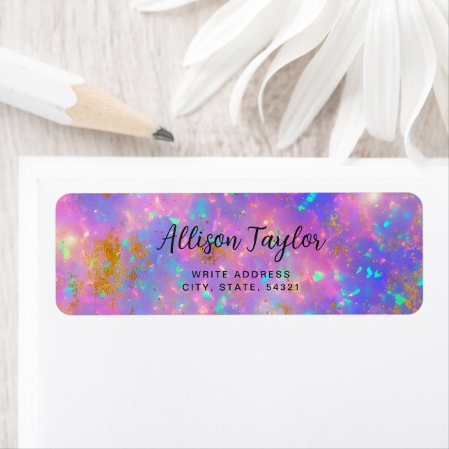 Elégant Abstrait Gold Fire Opal Gemstone (En situation)