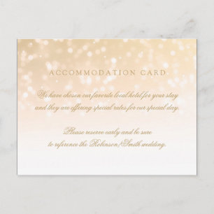 Elegant Accommodation Gold Bokeh Sparkle Lights Postcard