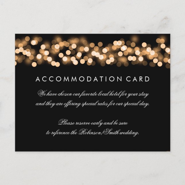 Elegant Accommodation Gold Hollywood Glam Postcard (Front)