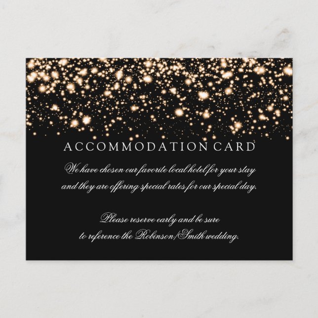 Elegant Accommodation Gold Midnight Glam Postcard (Front)