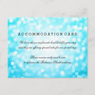 Elegant Accommodation Turquoise Glitter Lights Postcard