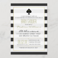 Elegant Ace of Spades on Stripes Baby Shower