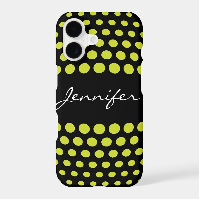 Elegant Acid green Polka Dots Pattern (Back)