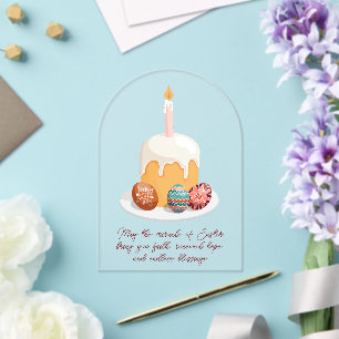 Elegant Acrylic Easter Greeting Card  Invitations