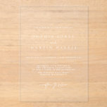 Elegant Acrylic Minimalist Wedding Invitation<br><div class="desc">Designed to coordinate with for the «Modern Classic» Wedding Invitation Collection. To change details,  click «Personalize». View the collection link on this page to see all of the matching items in this beautiful design or see the collection here: https://bit.ly/3H2bCfh</div>