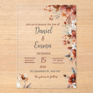 Elegant Acrylic Wedding Invitation