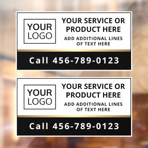 Elegant add logo black and white business service window cling