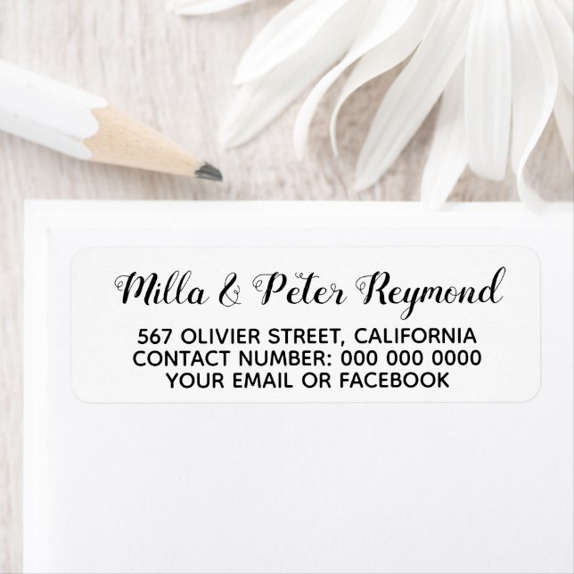 Elegant address information black white (Insitu)