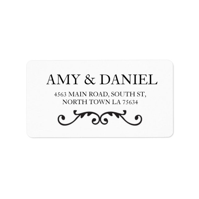 Elegant Address Labels Stickers Script Scroll (Front)