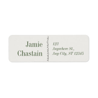 Élégant Adresse de Retour Beige et Vert Classique